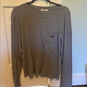 Vans Heather Gray Waffle Knit Long Sleeve